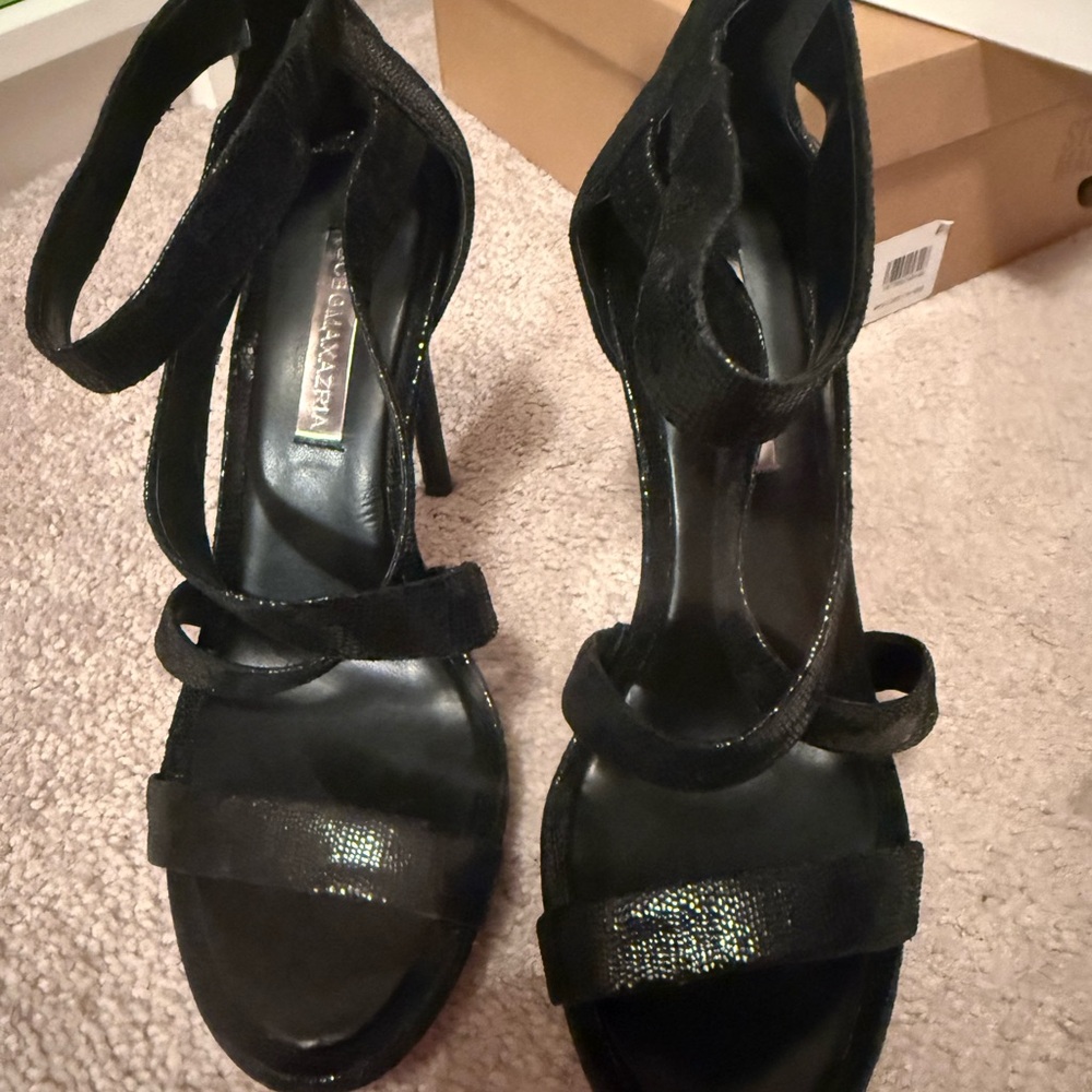 BCBGMaxAzria Black Strappy High Heel Sandals